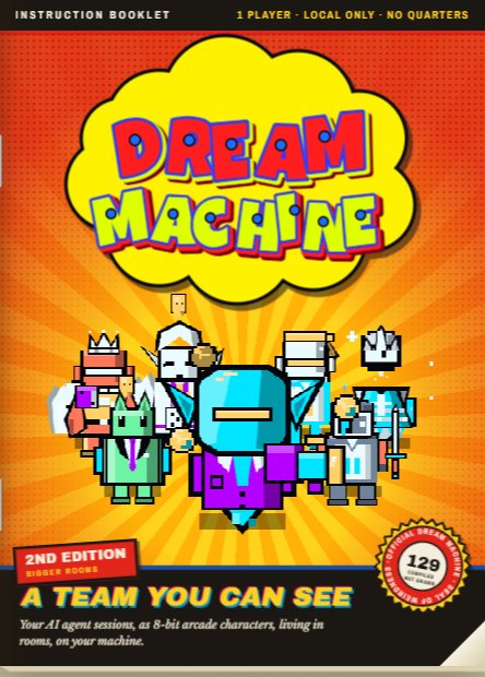 Cover of The Manual, second edition: an NES-style instruction booklet with the Dream Machine logo over a crowd of 8-bit characters and a 2nd Edition sticker